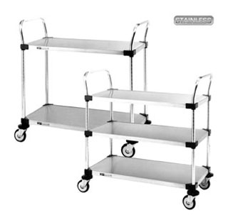 Stainless Steel Solid Shelf Trolley