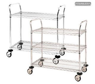 Stainless Steel Wire Shelf Trolley
