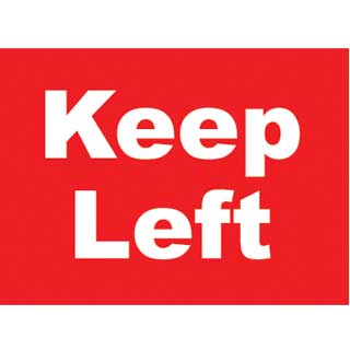 Keep Left Sign